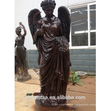 2018 jardim de bronze Escultura feminina em tamanho natural de metal bronze figuras de anjo